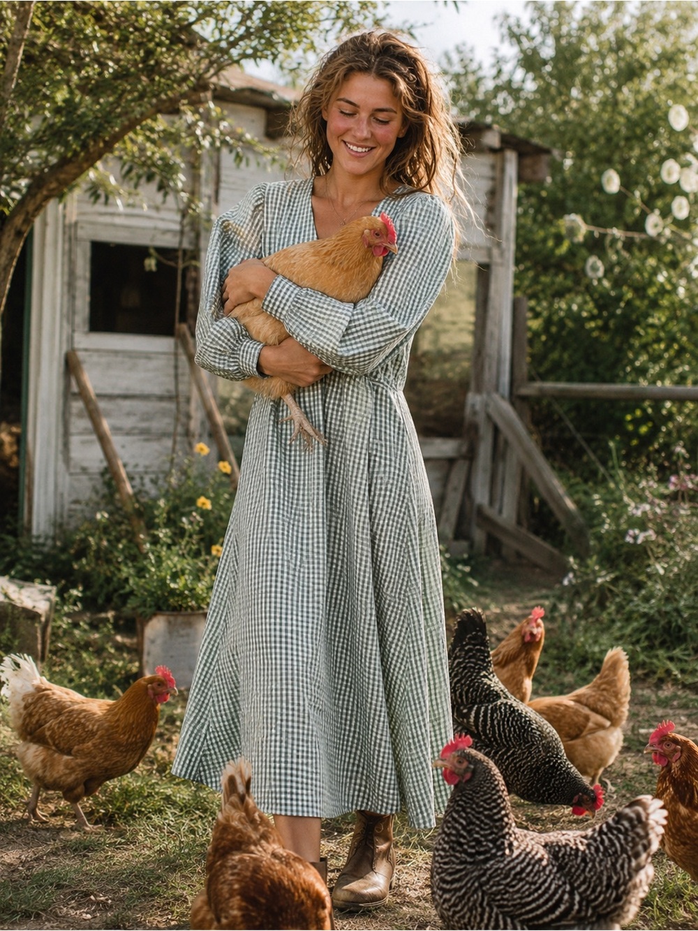 Oak‎ + Fort Gingham Seersucker Wrap Dress